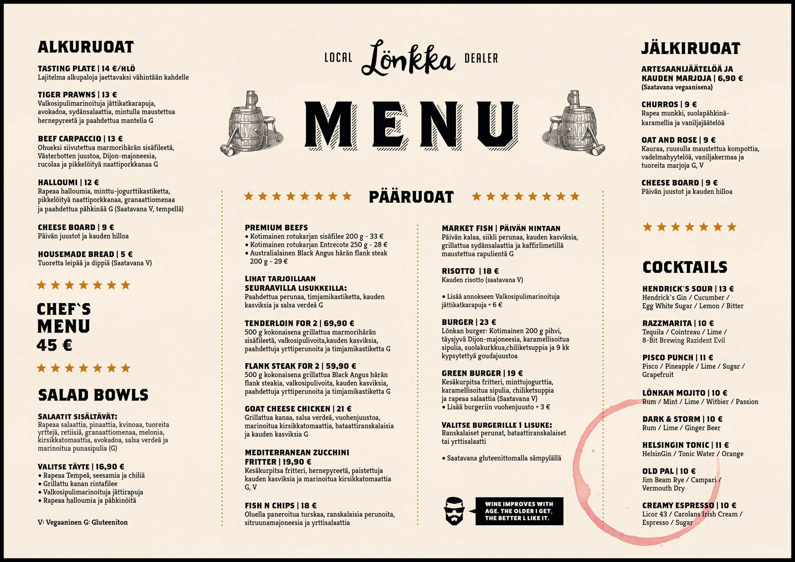 Lönkka menu